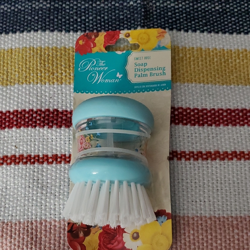 The Pioneer Woman Sweet Rose Soap Dispensing Brush - Light Blue
